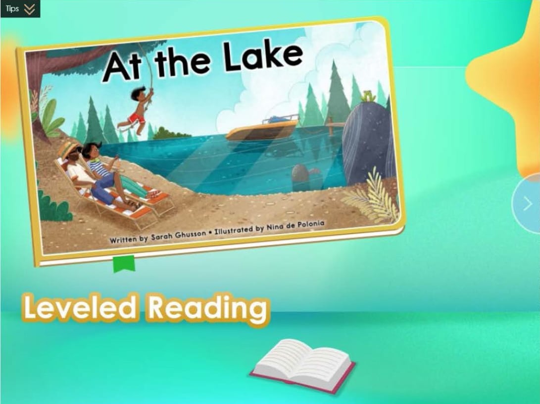 At the lake - leveled reading- VIPKid teaching resources.